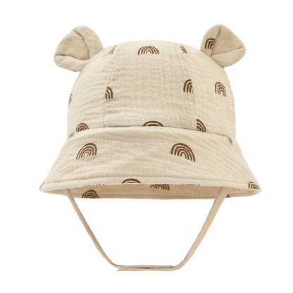 Solid Color Baby Bucket Hat – Soft Cotton Fisherman Sun Cap