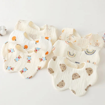 Soft Cotton Petal Baby Bib – Lightweight Summer Bib for Newborns