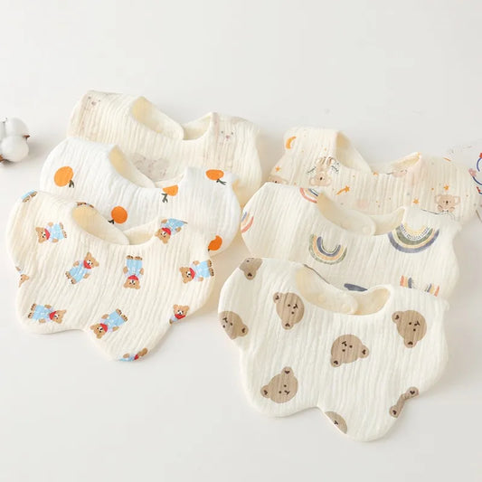 Soft Cotton Petal Baby Bib – Lightweight Summer Bib for Newborns