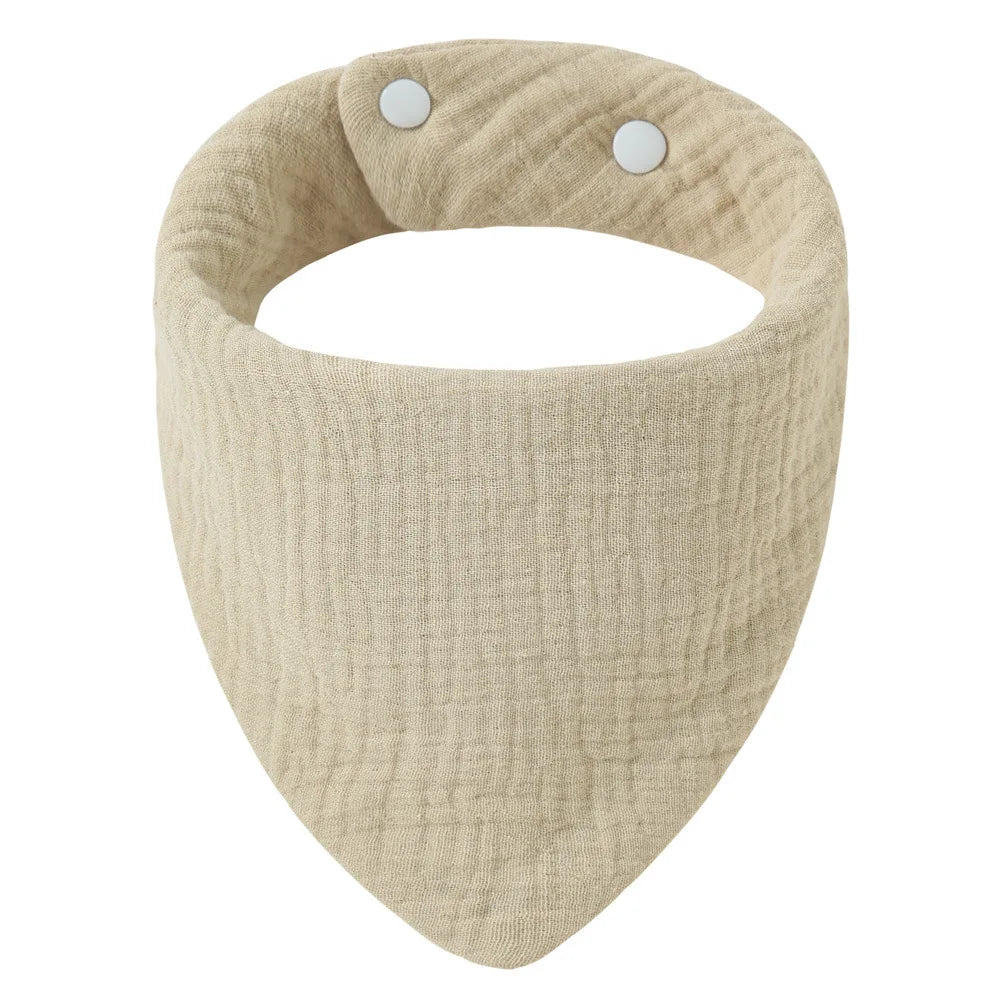 Crepe Cotton Baby Bandana Bib – Soft Triangle Feeding & Drool Cloth for Newborns