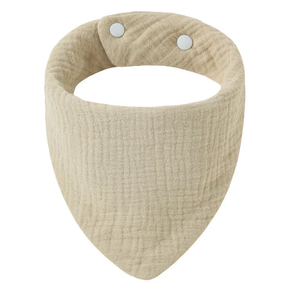 Crepe Cotton Baby Bandana Bib – Soft Triangle Feeding & Drool Cloth for Newborns