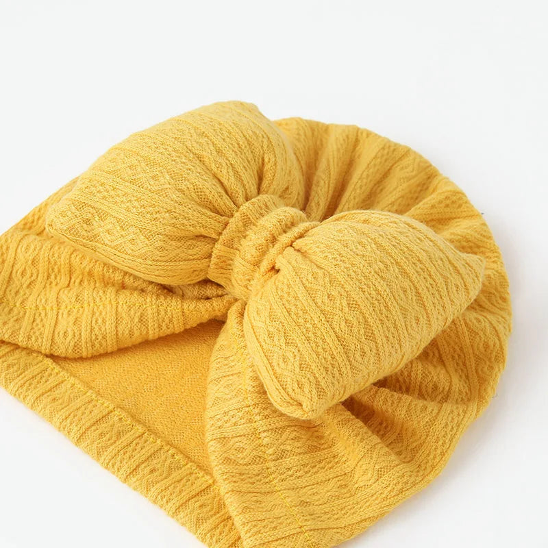 Cute Bowknot Baby Turban Hat – Soft Cotton Headwrap