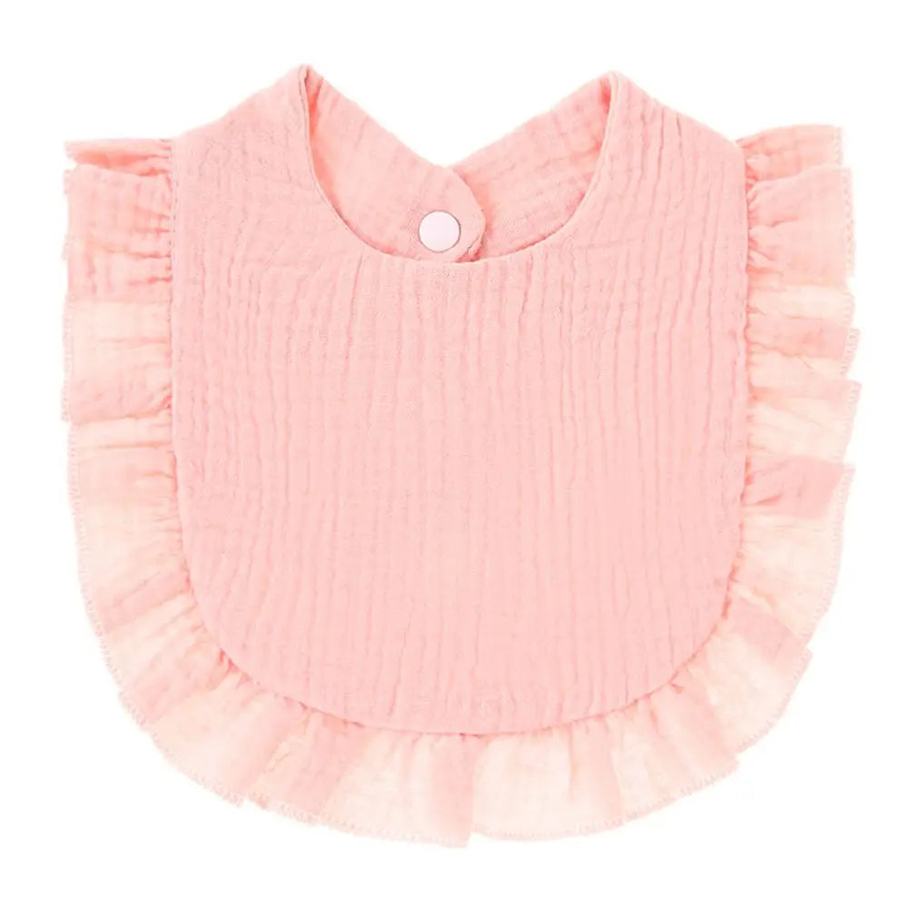 Soft Cotton Bib for Babies – Ruffle Trim Feeding & Drool Bib