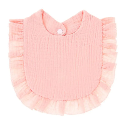 Soft Cotton Bib for Babies – Ruffle Trim Feeding & Drool Bib