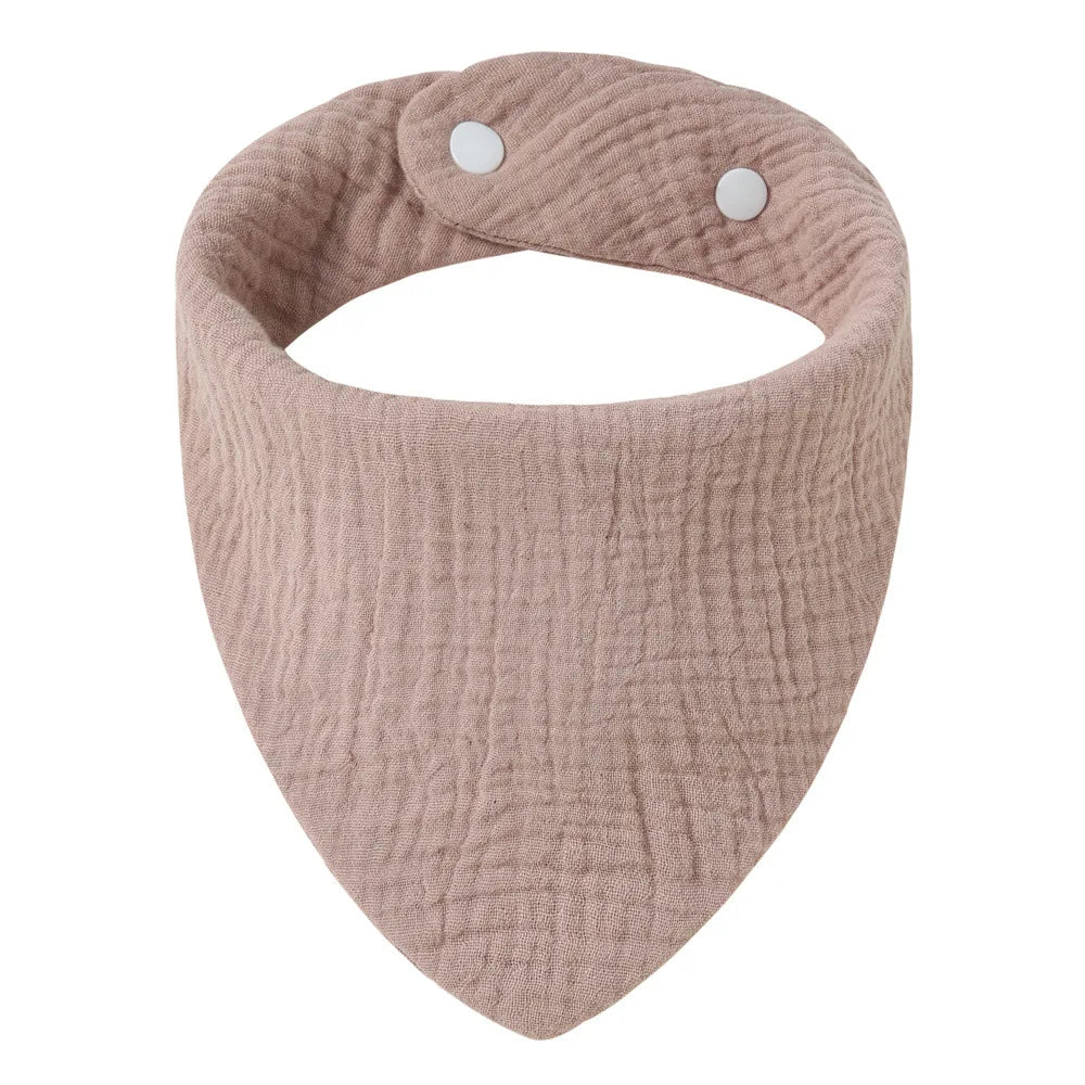 Crepe Cotton Baby Bandana Bib – Soft Triangle Feeding & Drool Cloth for Newborns