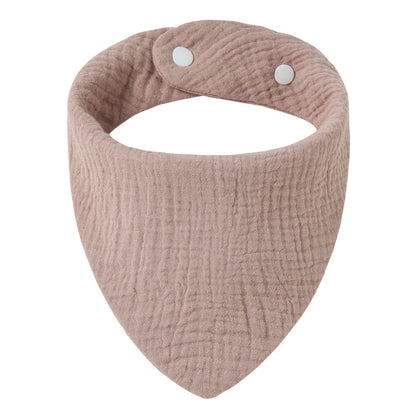 Crepe Cotton Baby Bandana Bib – Soft Triangle Feeding & Drool Cloth for Newborns