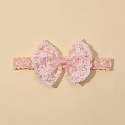 Soft Lace Bow Baby Girl Headband – Elastic Nylon Turban Hair Accessory
