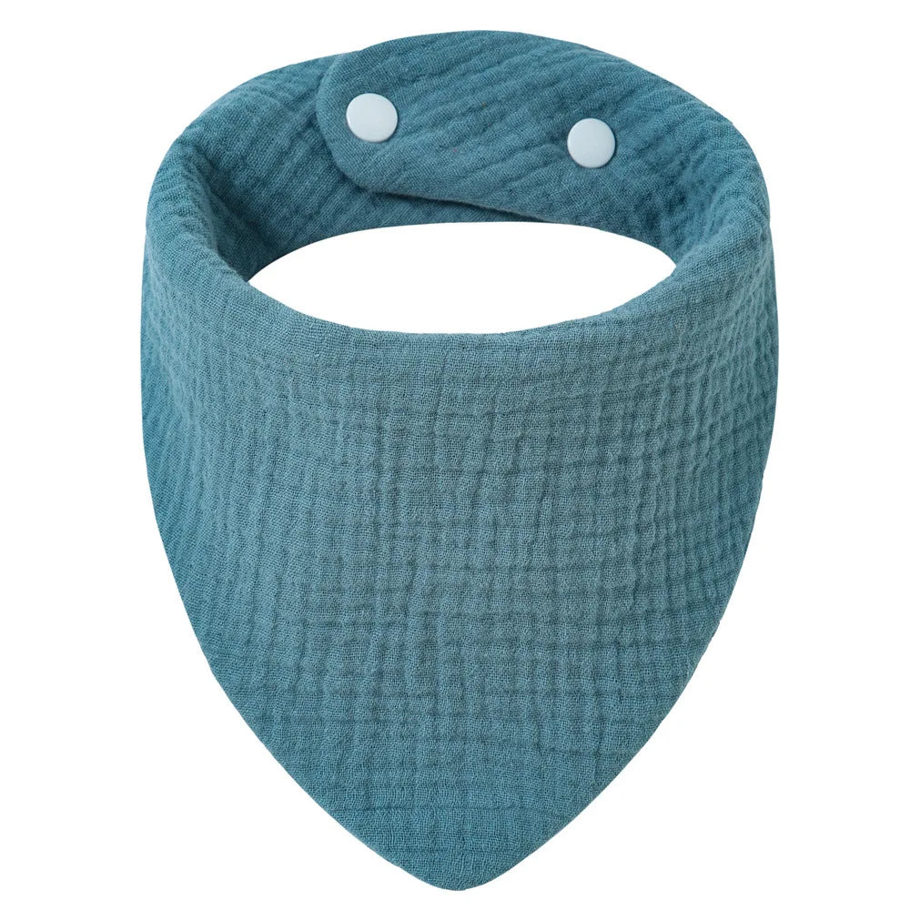Crepe Cotton Baby Bandana Bib – Soft Triangle Feeding & Drool Cloth for Newborns