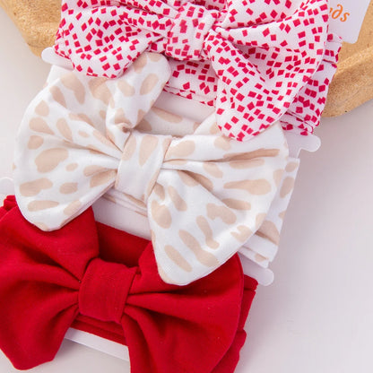 3Pcs/Set Printed Baby Headbands – Cotton Bow Hairbands