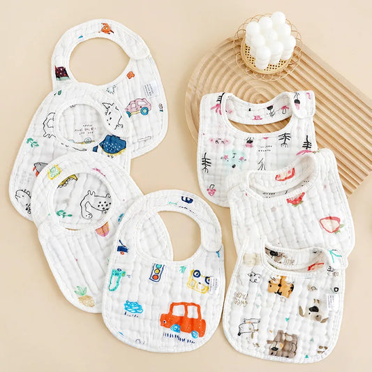 Breathable Muslin Baby Bib – Unisex Bandana Feeding Bib