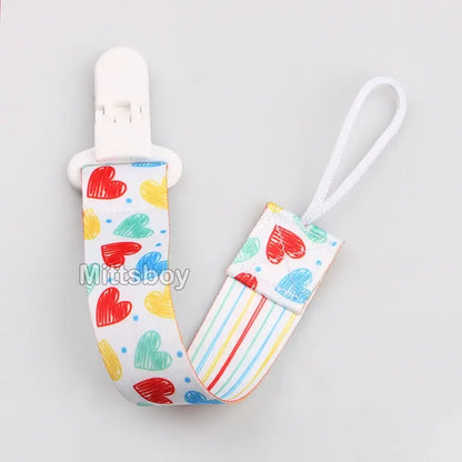 Personalized Rainbow Pacifier Clip – Handmade Beech & Silicone Name Teether Holder
