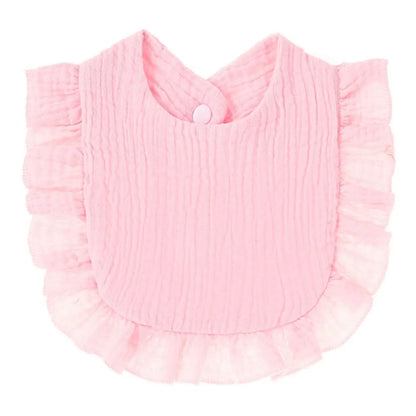 Soft Cotton Bib for Babies – Ruffle Trim Feeding & Drool Bib