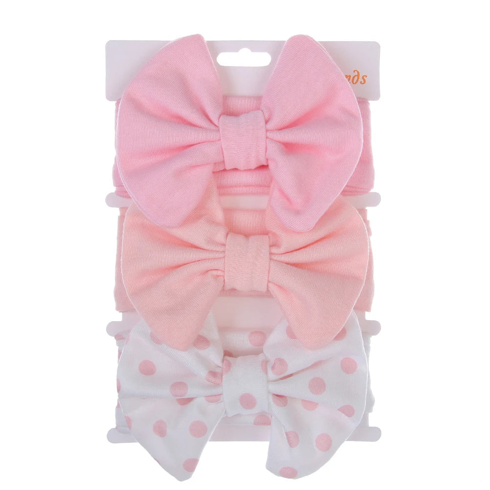 3Pcs/Set Printed Baby Headbands – Cotton Bow Hairbands