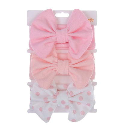3Pcs/Set Printed Baby Headbands – Cotton Bow Hairbands