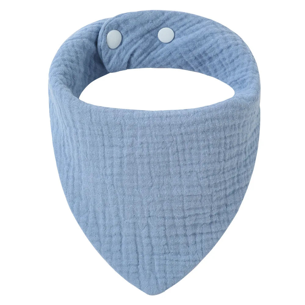 Crepe Cotton Baby Bandana Bib – Soft Triangle Feeding & Drool Cloth for Newborns