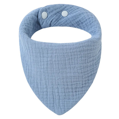 Crepe Cotton Baby Bandana Bib – Soft Triangle Feeding & Drool Cloth for Newborns