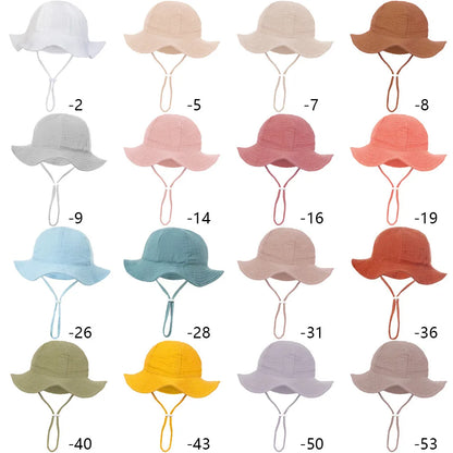 Floral Print Baby Bucket Hat – Soft Cotton Sun Cap