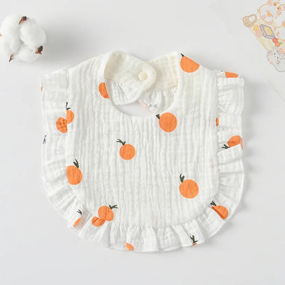 Soft Cotton Bib for Babies – Ruffle Trim Feeding & Drool Bib