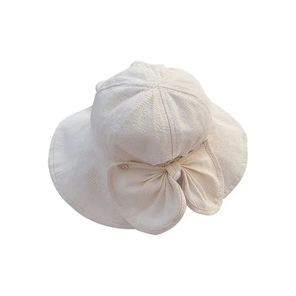 Princess Baby Girl Bucket Hat – Cotton Sun Hat with Big Bow