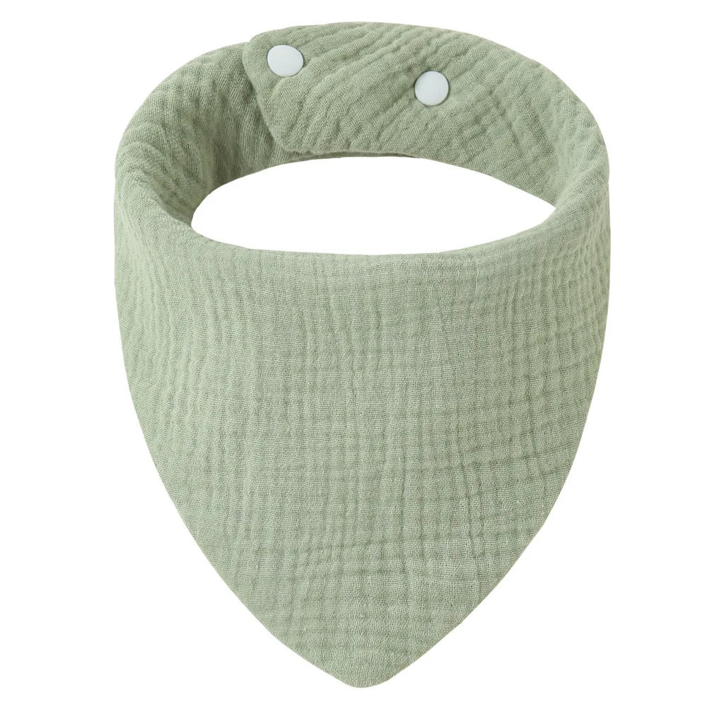 Crepe Cotton Baby Bandana Bib – Soft Triangle Feeding & Drool Cloth for Newborns