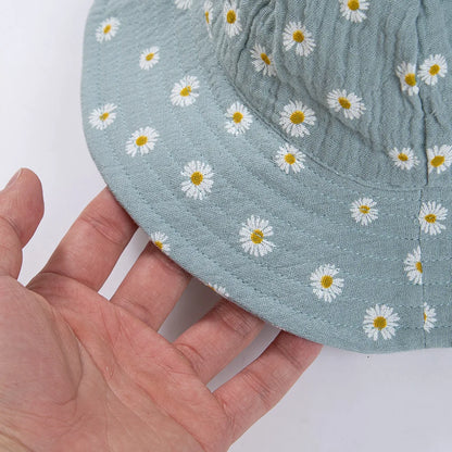 Floral Print Baby Bucket Hat – Soft Cotton Sun Cap