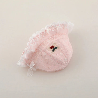 Lace Baby Bucket Hat with Cherry Design – Cotton Summer Sun