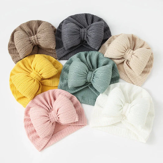 Cute Bowknot Baby Turban Hat – Soft Cotton Headwrap