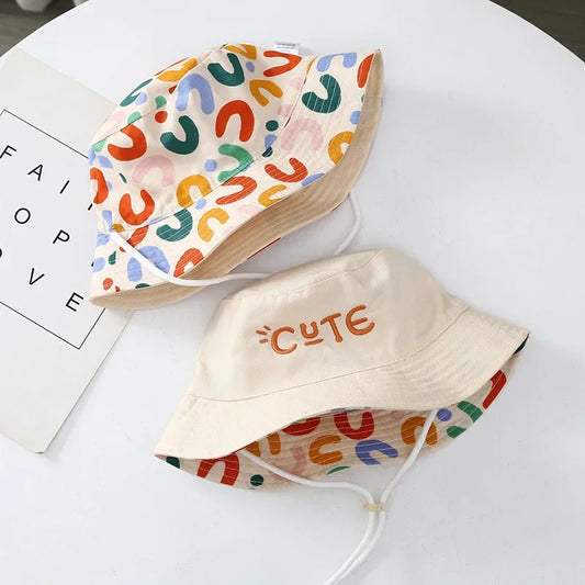 Double-Sided Baby Bucket Hat – Embroidered Cotton Summer Sun Cap