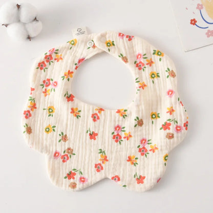 Soft Cotton Petal Baby Bib – Lightweight Summer Bib for Newborns