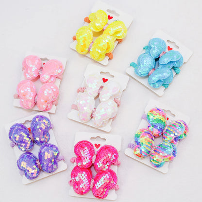 2Pcs Girls Butterfly Bow Hair Ties – Elastic Ponytail Holders