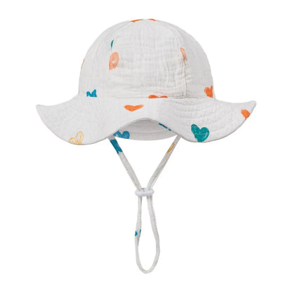 Floral Print Baby Bucket Hat – Soft Cotton Sun Cap