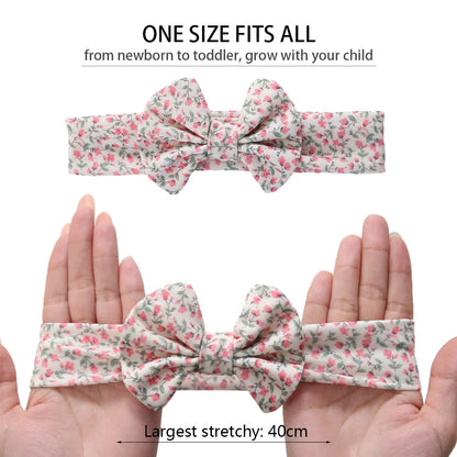 3Pcs/Set Printed Baby Headbands – Cotton Bow Hairbands