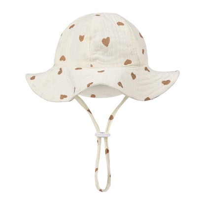 Floral Print Baby Bucket Hat – Soft Cotton Sun Cap