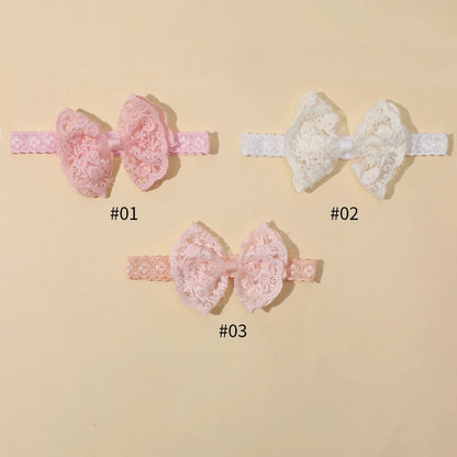 Soft Lace Bow Baby Girl Headband – Elastic Nylon Turban Hair Accessory