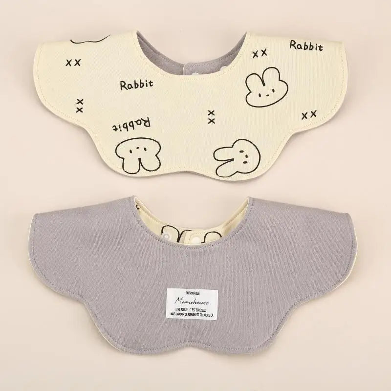 360° Rotatable Cotton Baby Bib – 6-Layer Double-Sided Animal Print