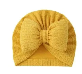 Cute Bowknot Baby Turban Hat – Soft Cotton Headwrap