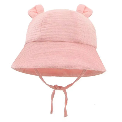 Solid Color Baby Bucket Hat – Soft Cotton Fisherman Sun Cap