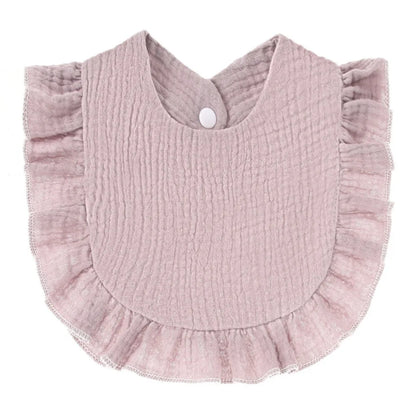 Soft Cotton Bib for Babies – Ruffle Trim Feeding & Drool Bib