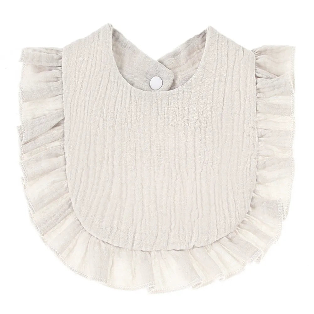 Soft Cotton Bib for Babies – Ruffle Trim Feeding & Drool Bib