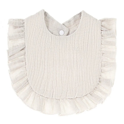 Soft Cotton Bib for Babies – Ruffle Trim Feeding & Drool Bib