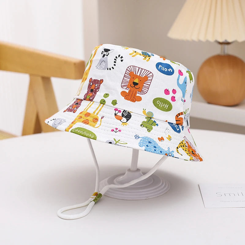 Panama Baby Sun Hat – Cotton Cartoon Summer Bucket Hat