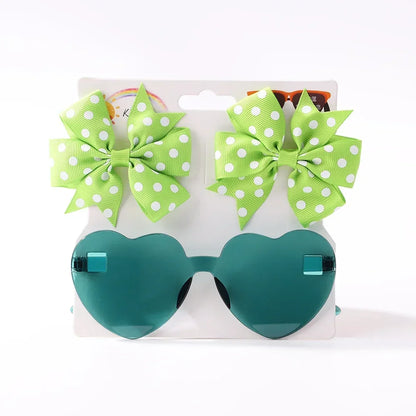 Sparkling Butterfly Hair Clip & Love Glasses Set – Fashion Kids Hair Accessories