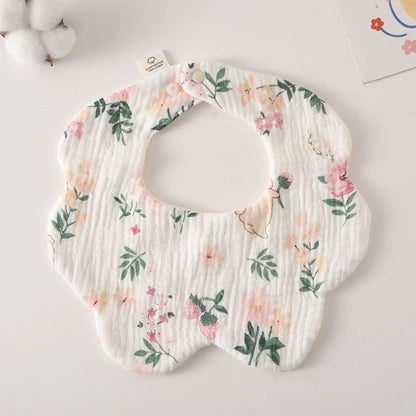 Soft Cotton Petal Baby Bib – Lightweight Summer Bib for Newborns