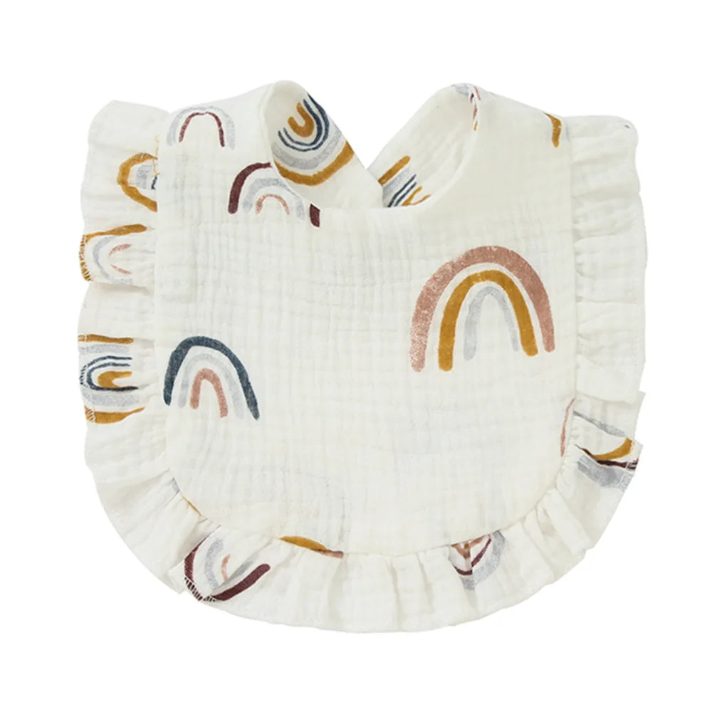 Soft Cotton Bib for Babies – Ruffle Trim Feeding & Drool Bib