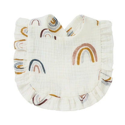 Soft Cotton Bib for Babies – Ruffle Trim Feeding & Drool Bib