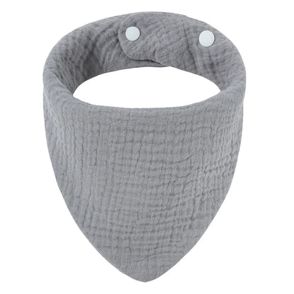 Crepe Cotton Baby Bandana Bib – Soft Triangle Feeding & Drool Cloth for Newborns
