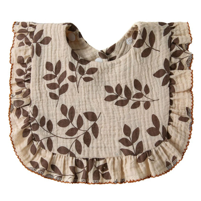 Lightweight Floral Baby Bib – Soft Cotton Gauze & Towel, Dual-Use Burp Cloth