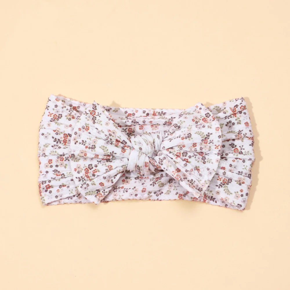 3Pcs Soft Nylon Knot Bow Baby Headbands – Cable Knit Turban Wraps