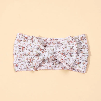 3Pcs Soft Nylon Knot Bow Baby Headbands – Cable Knit Turban Wraps