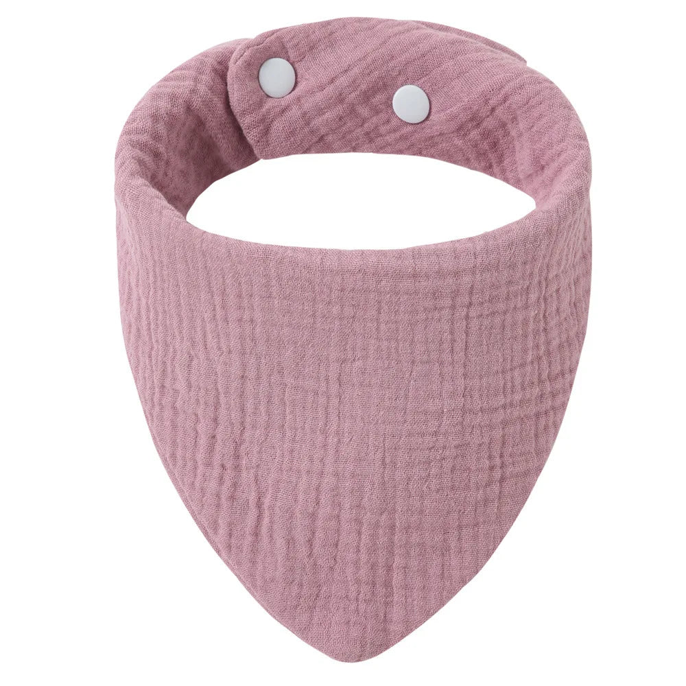Crepe Cotton Baby Bandana Bib – Soft Triangle Feeding & Drool Cloth for Newborns